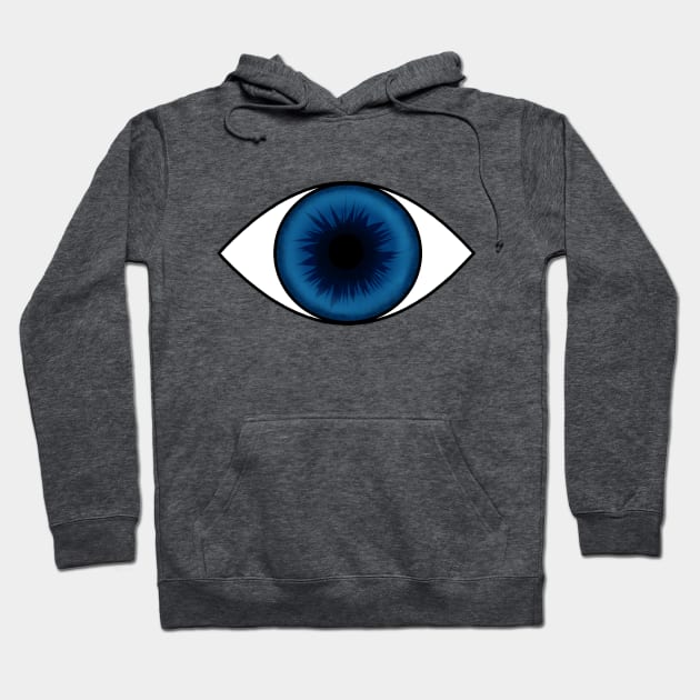 Eyeball Round Blue Hoodie by Caloxya